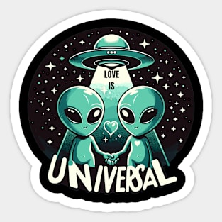 Cosmic Affection: Interstellar Love Story Sticker